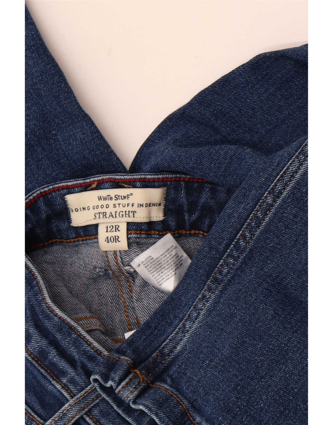 Jeans dritti da donna White Stuff UK 12 Medio W30 L30 Cotone blu
