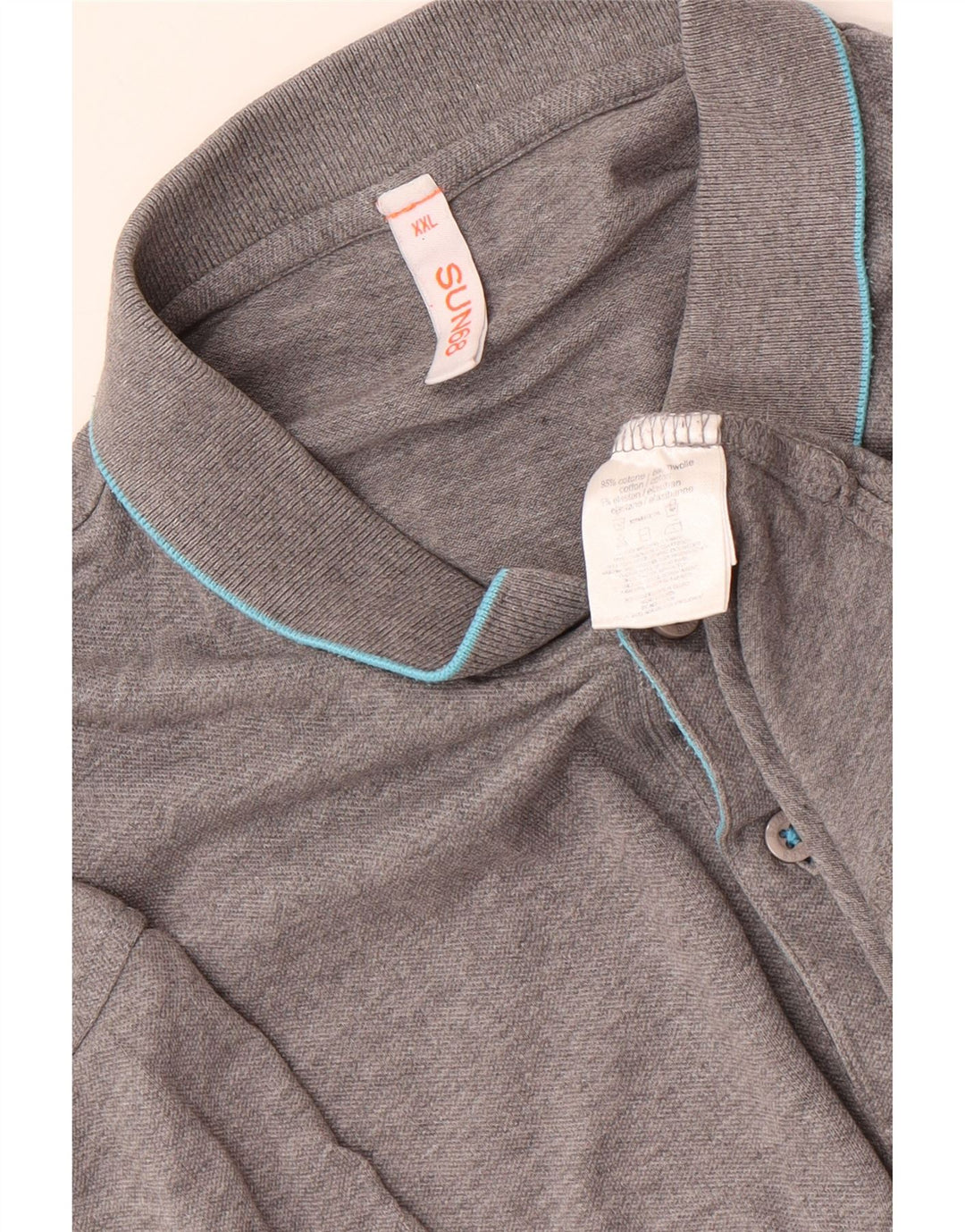 Polo da uomo SUN68 2XL cotone a righe grigie