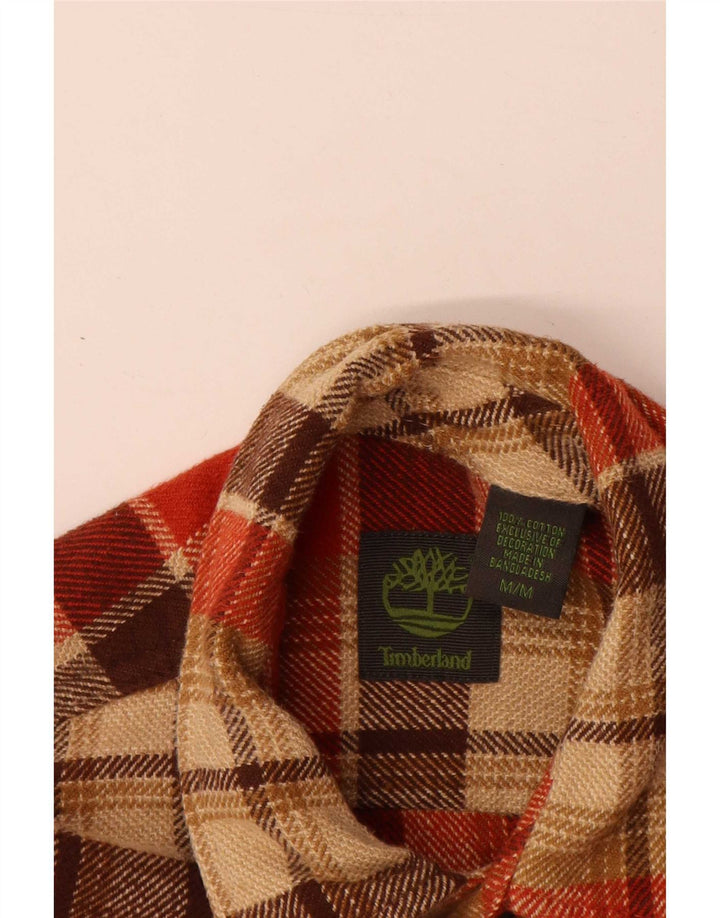 Camicia in flanella da uomo Timberland in cotone a quadri beige medio