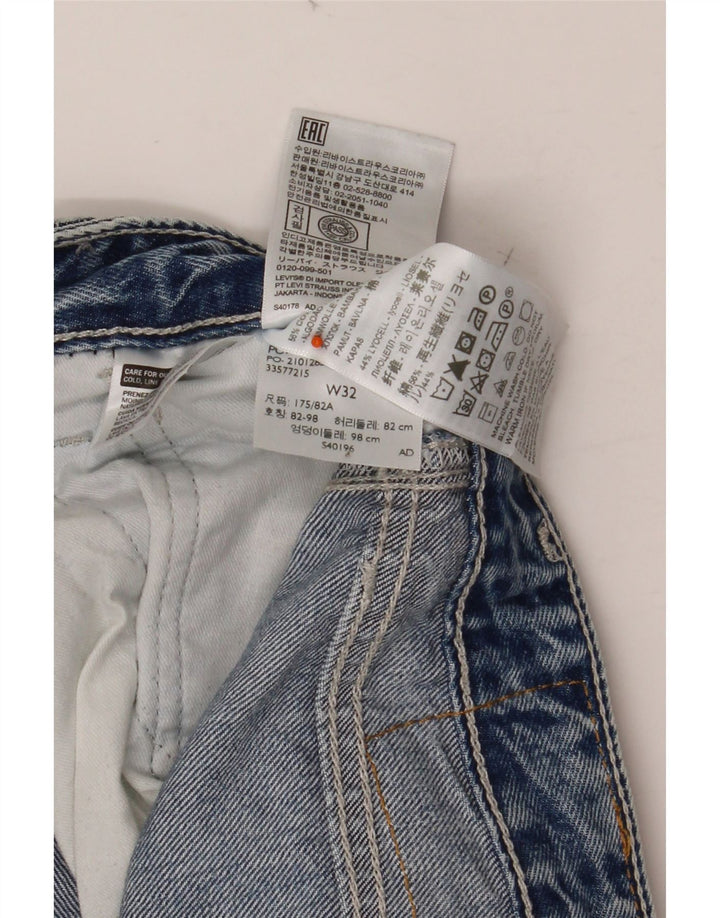 LEVI'S Jeans corti da uomo Carpenter vestibilità ampia a vita alta W32 L24 Blu