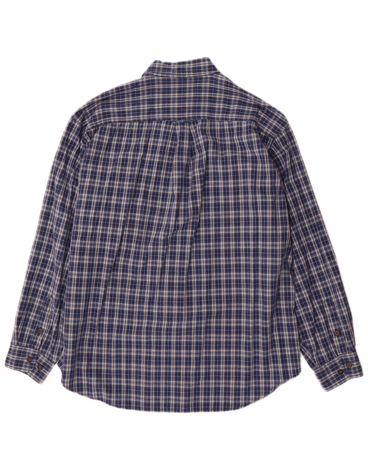 EDDIE BAUER Camicia da uomo in flanella di cotone a quadri blu grande