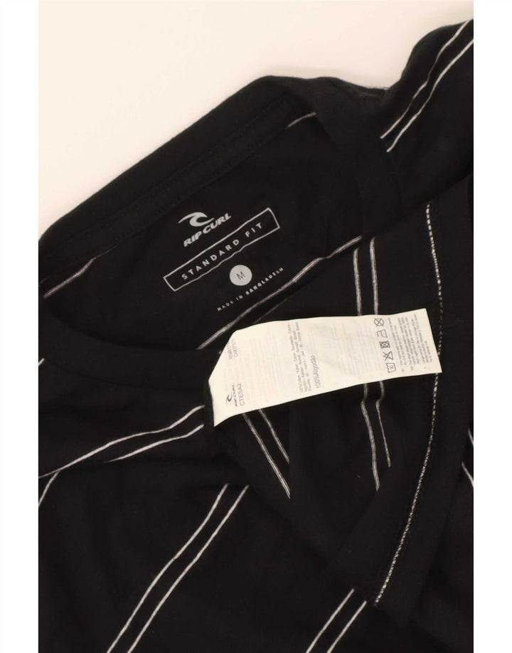 T-shirt da uomo Rip Curl vestibilità standard, top in cotone a righe nere medie