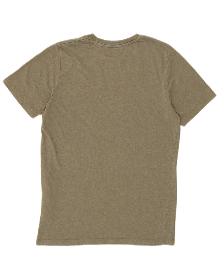 JACK & JONES Mens Graphic T-Shirt Top Small Khaki Cotton