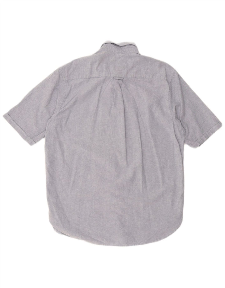 JAMES PRINGLE Mens Short Sleeve Shirt Large Blue Cotton