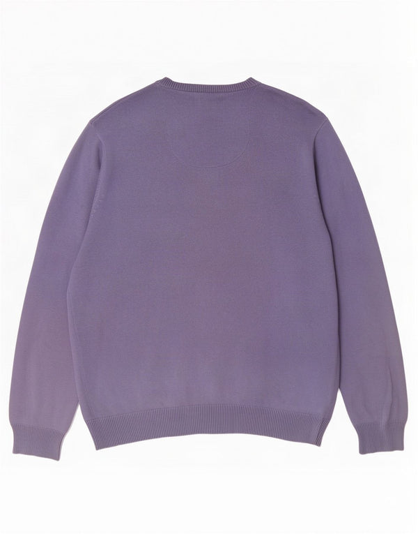 Marks & Spencer maglione da uomo con scollo a V blu Harbour grande cotone viola