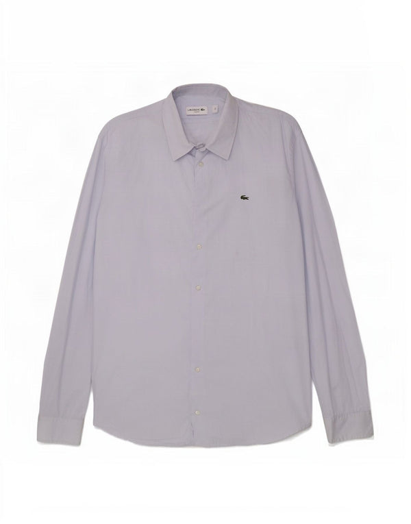 Camicia slim fit da uomo Lacoste taglia 44 XL cotone blu