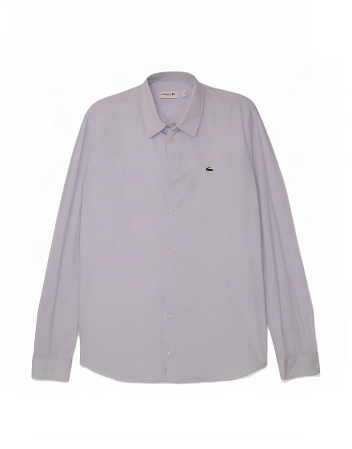 Camicia slim fit da uomo Lacoste taglia 44 XL cotone blu