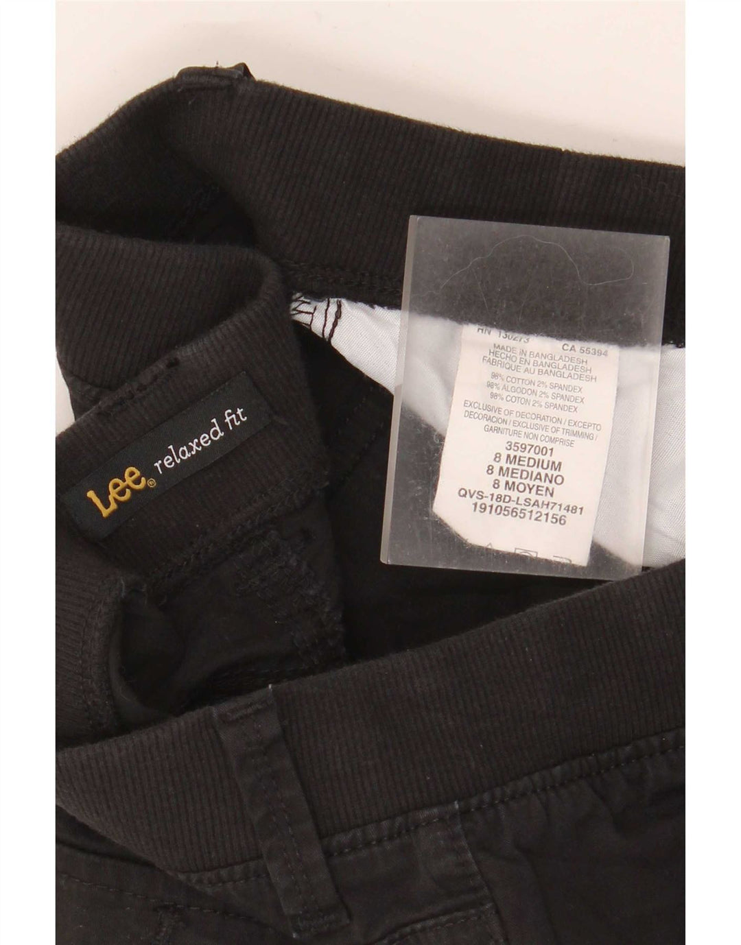 Pantaloncini cargo Lee da donna dalla vestibilità rilassata US 8 medi W30 cotone nero