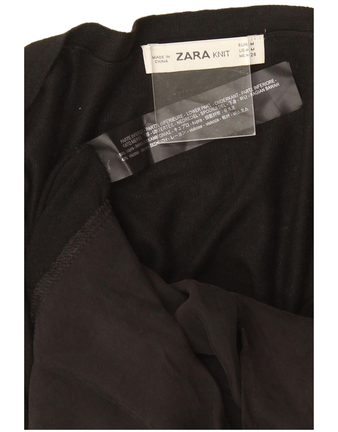 Maglione cardigan da donna Zara UK 14 medio nero cupro