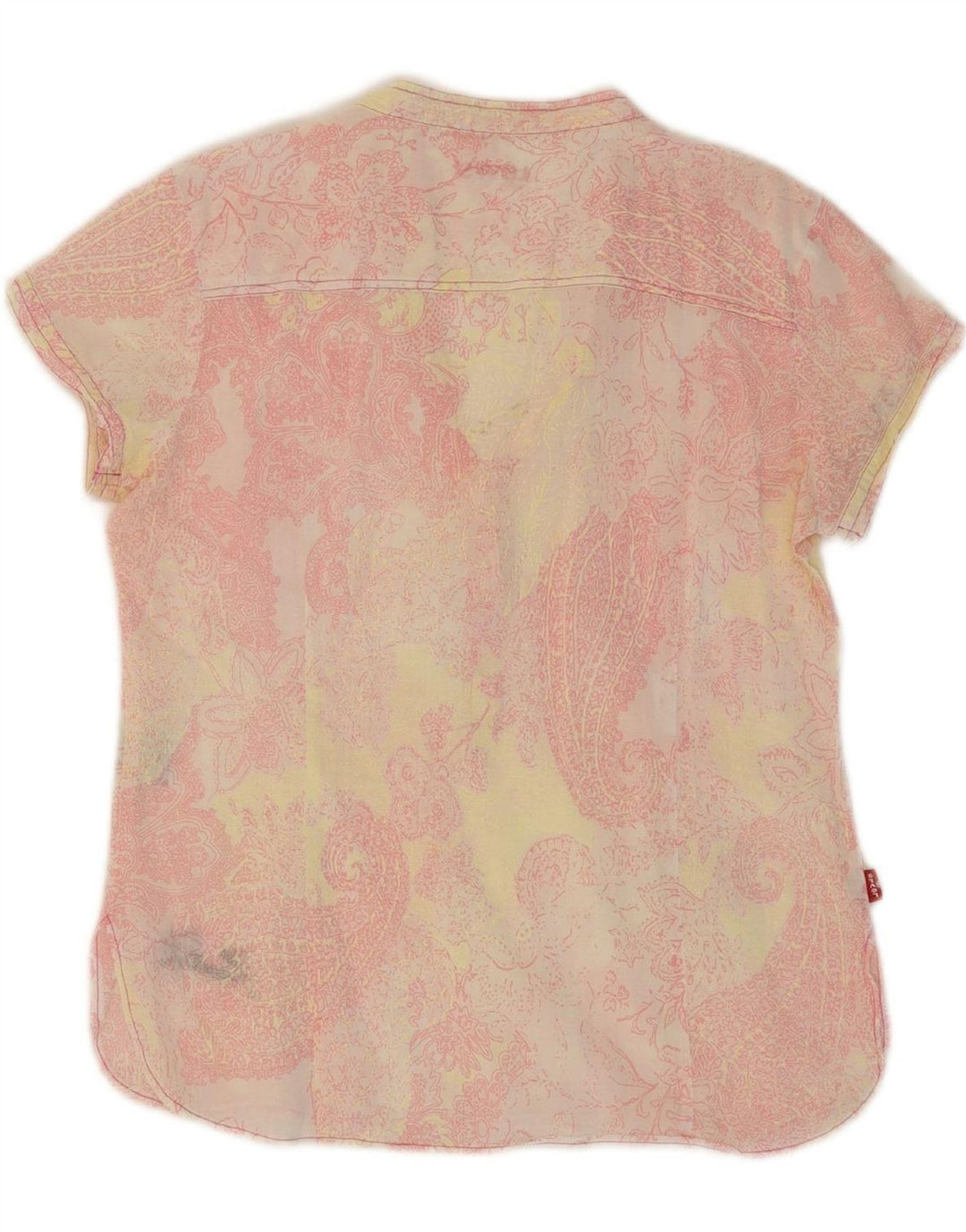 LEVI'S Womens Blouse Top UK 14 Large Pink Paisley Cotton