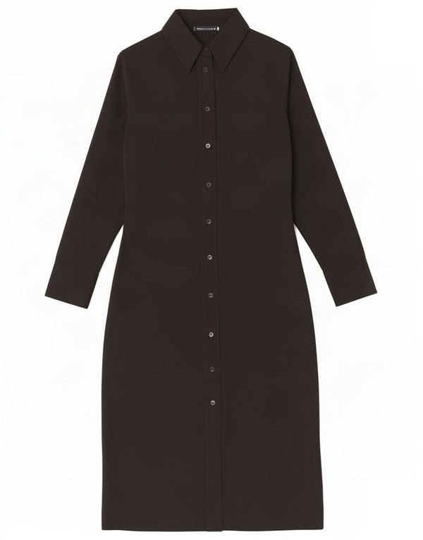 Zara Womens Long Sleeve Shirt Dress UK 10 Small Black Polyester