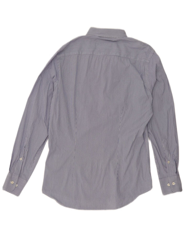 Camicia slim fit da uomo Fred Perry classica in cotone a righe blu medio