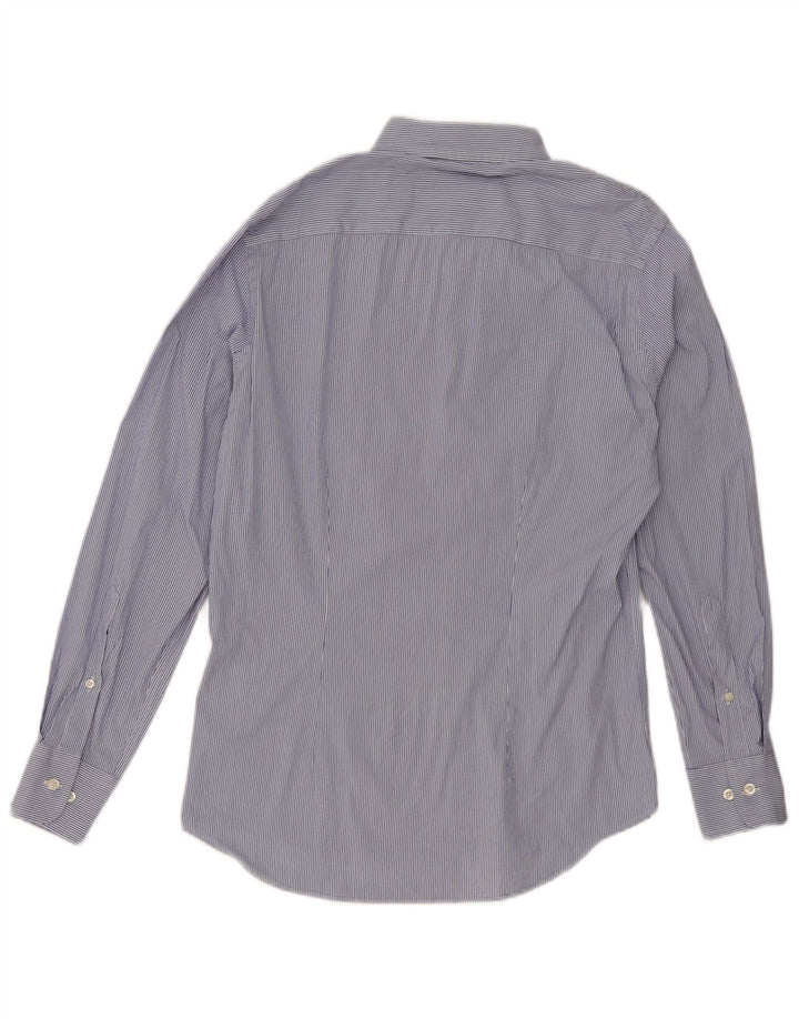 Camicia slim fit da uomo Fred Perry classica in cotone a righe blu medio