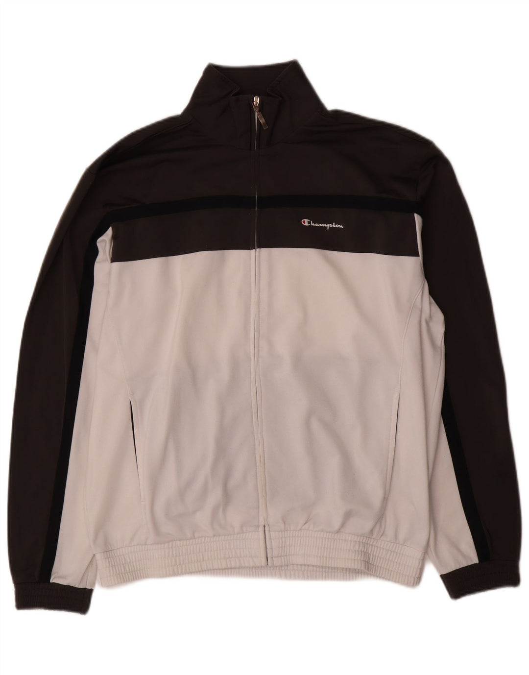 Giacca da tuta da uomo Champion, grande, in poliestere color block nero