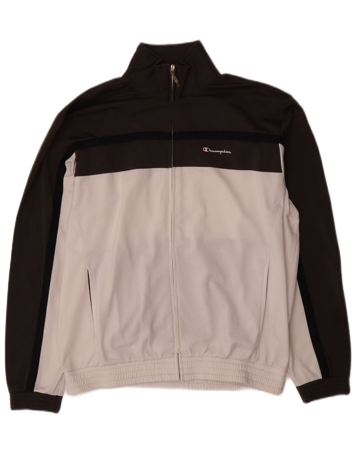 Giacca da tuta da uomo Champion, grande, in poliestere color block nero