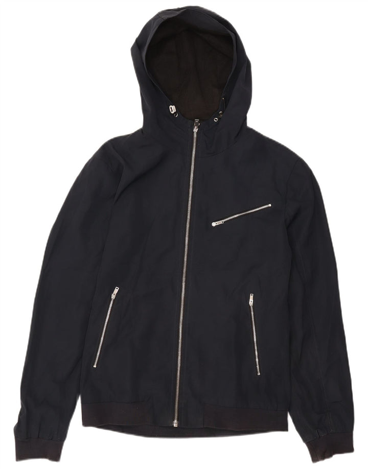 Giubbotto bomber con cappuccio da uomo REISS UK 38 medio blu navy poliestere
