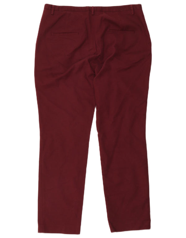 Pantaloni chino slim a vita alta da donna Zara EU 44 XL W34 L28 Borgogna
