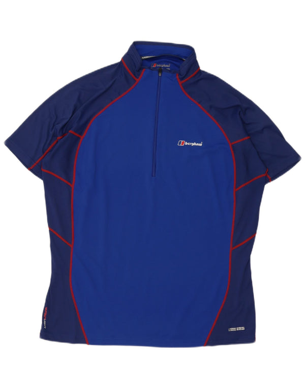T-shirt da uomo Berghaus con collo con zip, XL, colore blu