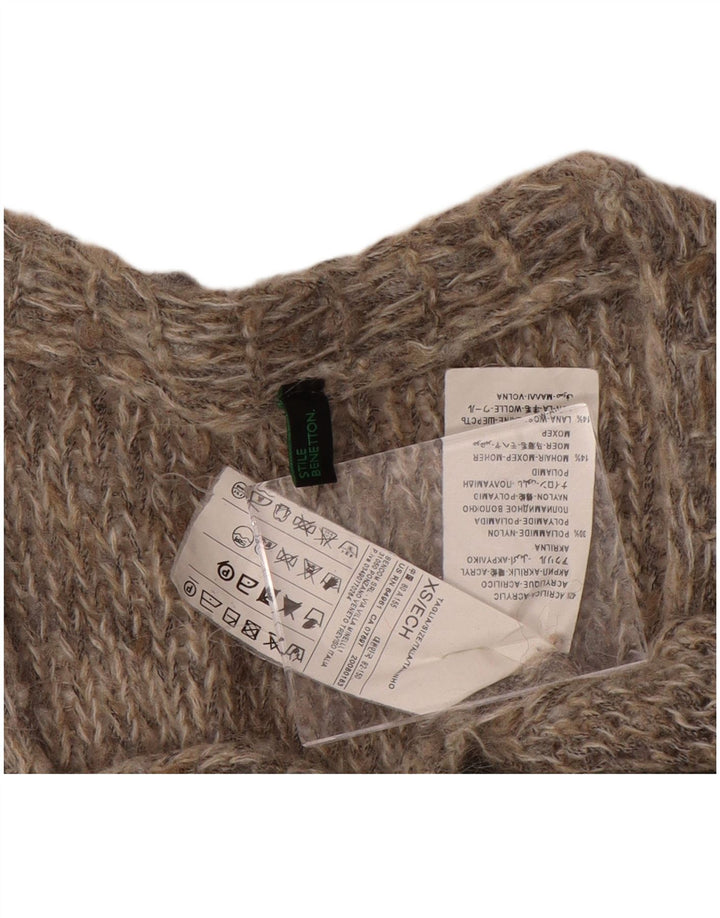 Maglione cardigan oversize da donna BENETTON UK 6 XS acrilico grigio