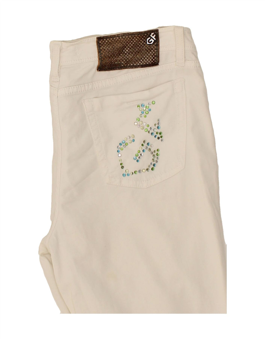 GF FERRE Womens Straight Casual Trousers IT 44 Medium W30 L30  White Vintage GF Ferre and Second-Hand GF Ferre from Messina Hembry 