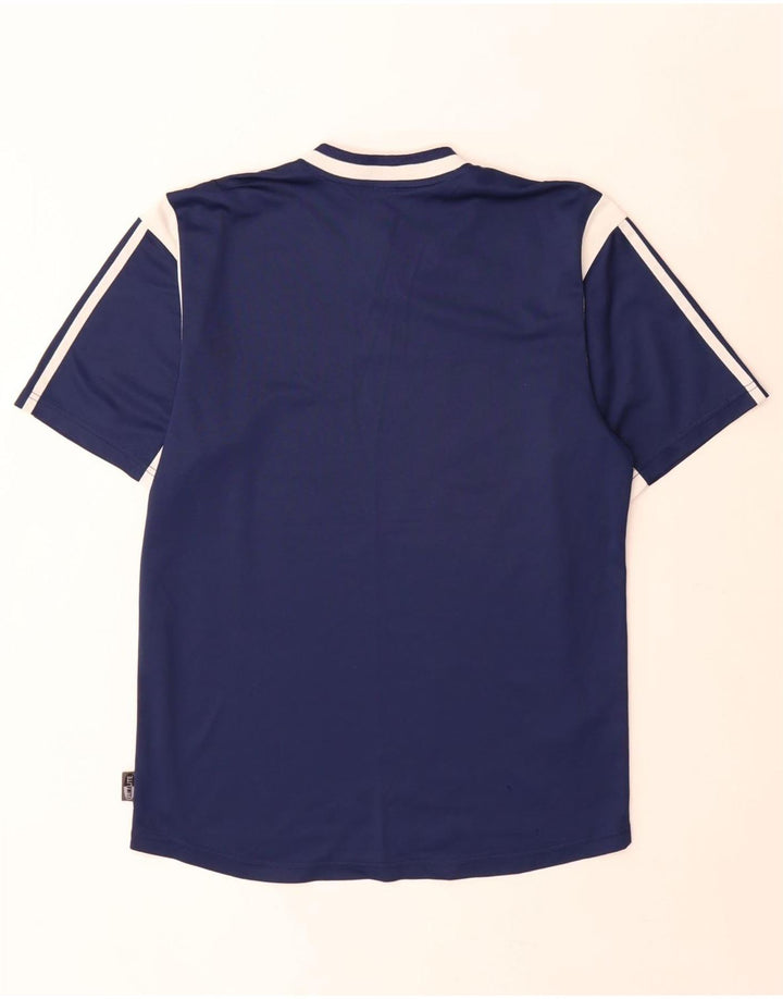 T-shirt Adidas Climalite da uomo Top piccola in poliestere color block blu navy