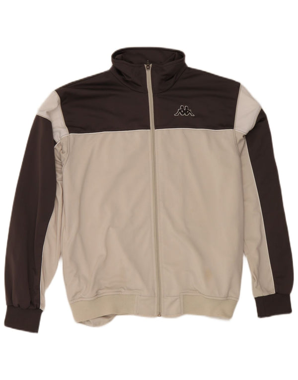 Giacca da tuta da uomo Kappa Small in poliestere color block bianco sporco