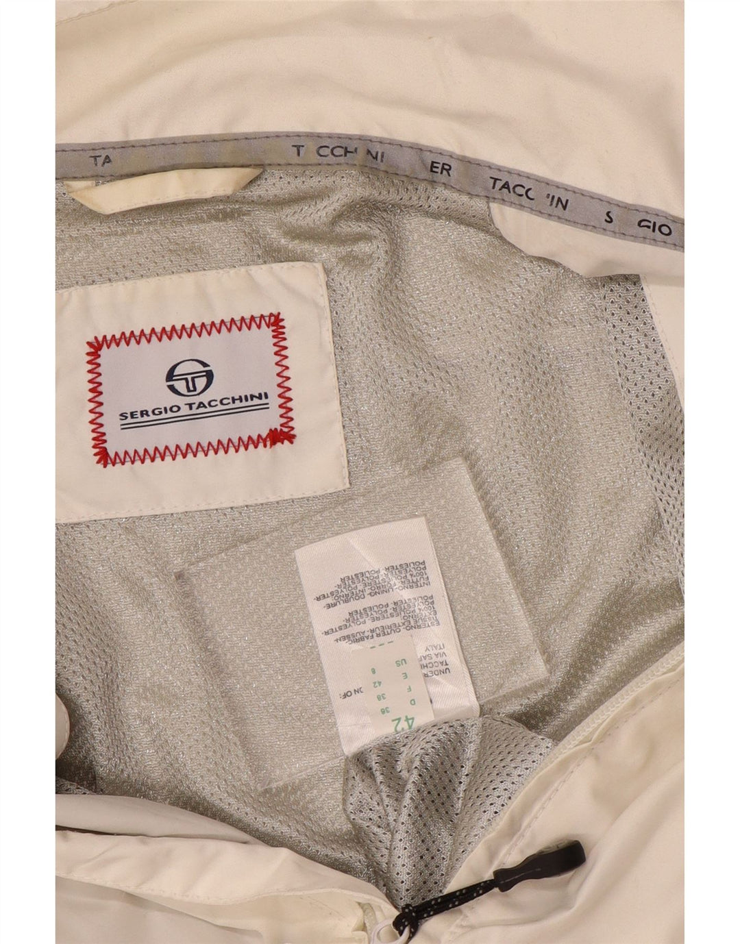 SERGIO TACCHINI Giacca Antipioggia Donna IT 42 Medium Bianco Poliestere
