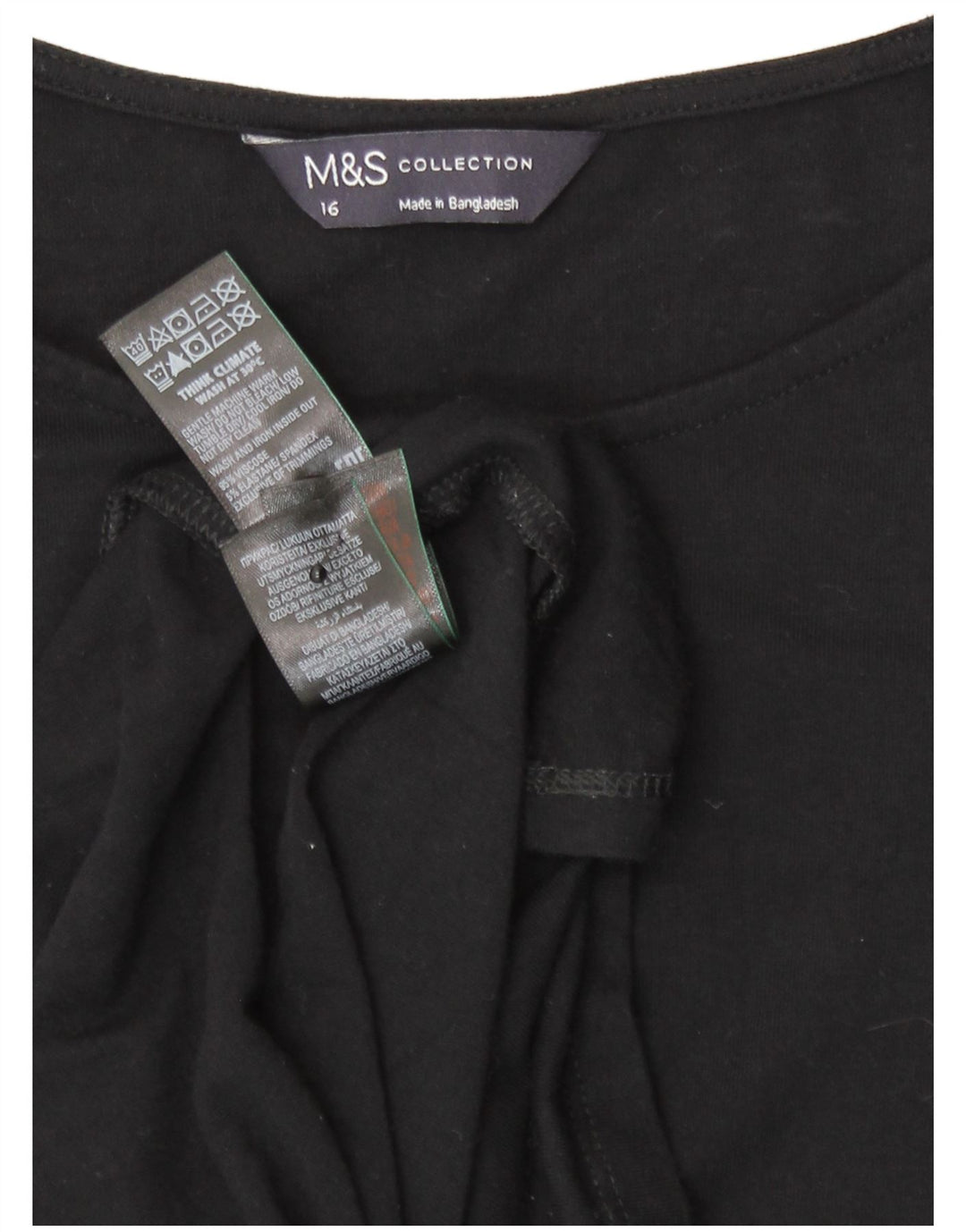 Abito lungo da donna Marks & Spencer UK 16 grande viscosa nera