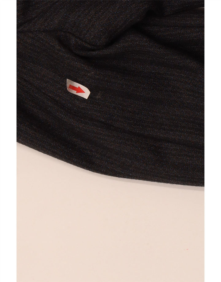 Giacca blazer vintage da uomo a 2 bottoni UK 44 2XL Terylene a righe grigie