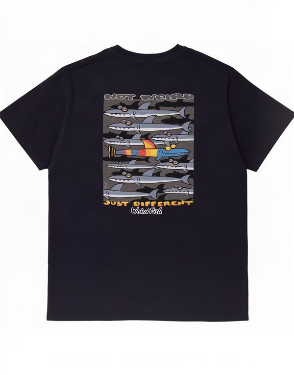Weird Fish Mens Graphic T-Shirt Top 3XL Navy Blue Cotton
