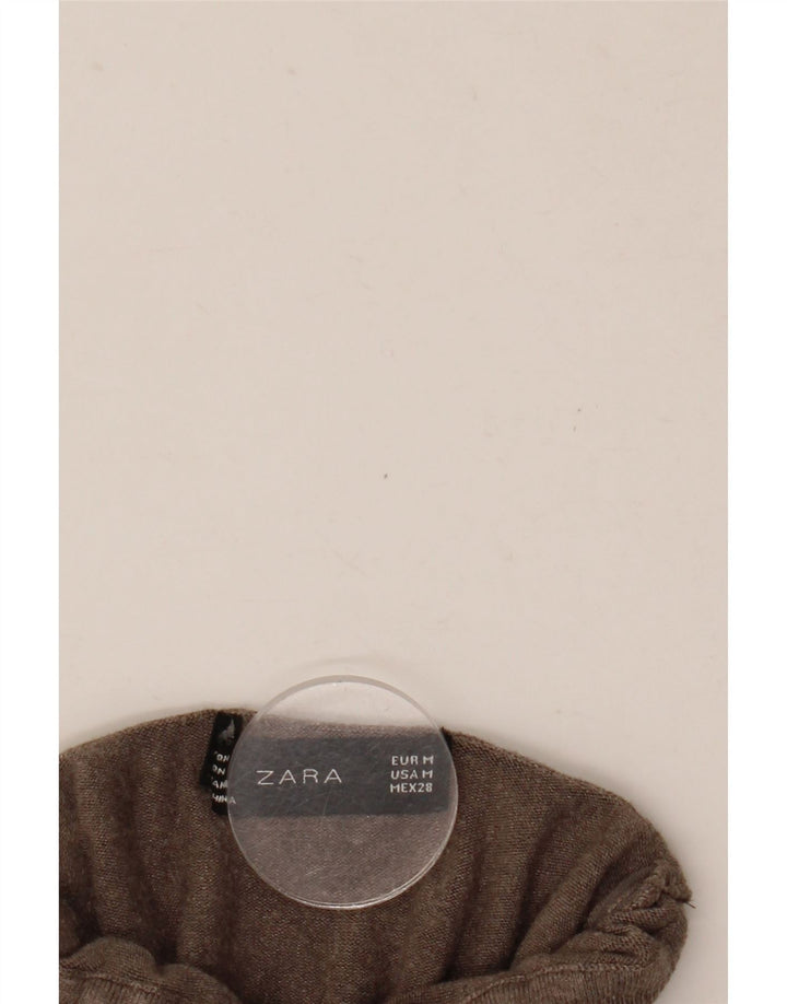 Maglione maglione a collo alto da donna Zara UK 12 Rayon grigio medio