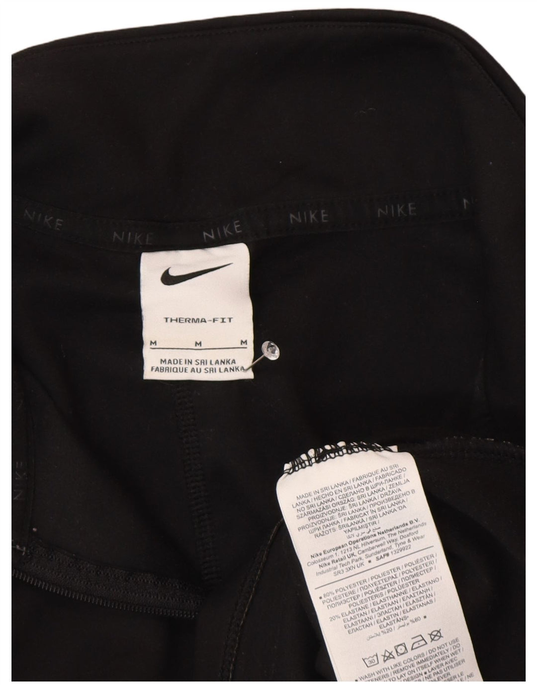 Top della tuta da ginnastica Nike Therma-Fit con collo e zip da donna, UK 14, medio, nero