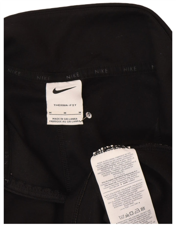 Top della tuta da ginnastica Nike Therma-Fit con collo e zip da donna, UK 14, medio, nero