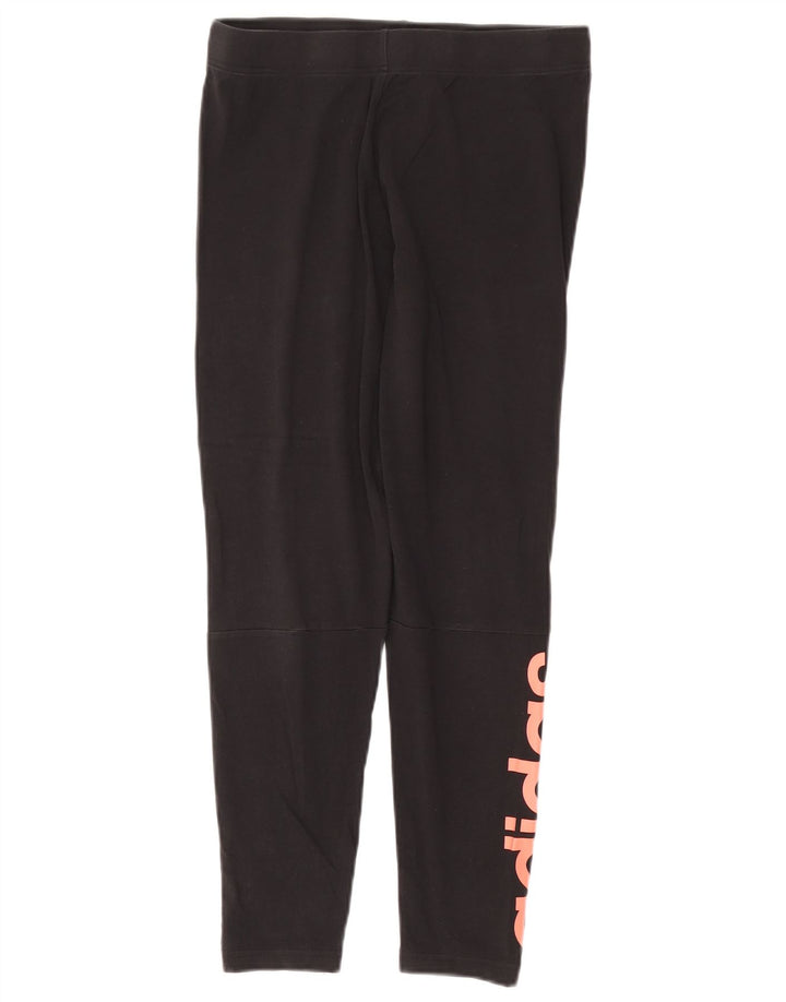 Leggings grafici da donna Adidas UK 12/14 cotone nero medio