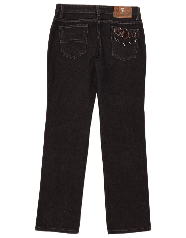 Jeans Dritti Donna Trussardi W28 L29 Cotone Nero