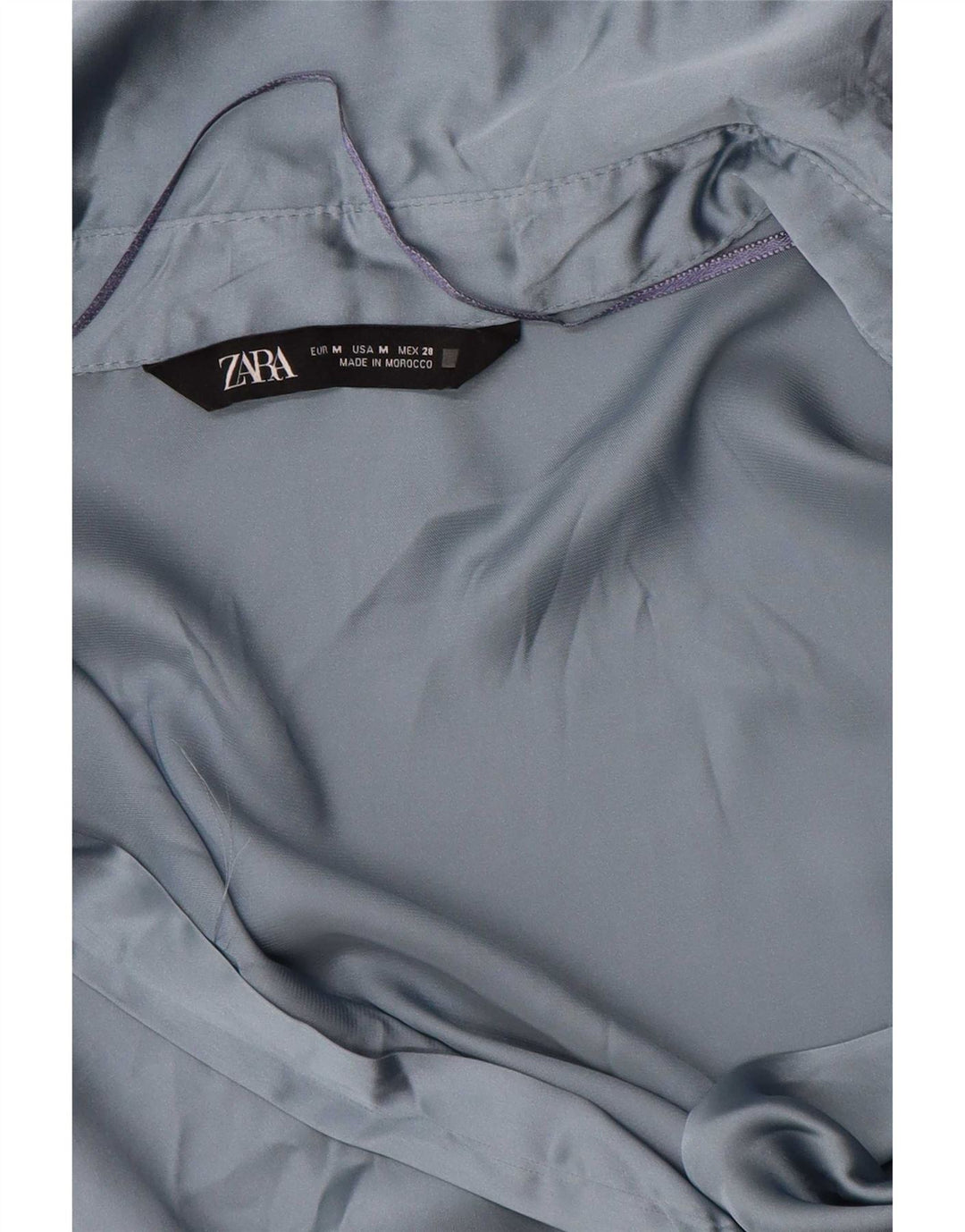 Camicia Zara da donna camicetta UK 14 poliestere blu medio
