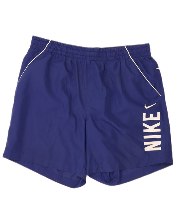 Pantaloncini sportivi Nike da uomo con grafica, grandi, in poliestere blu