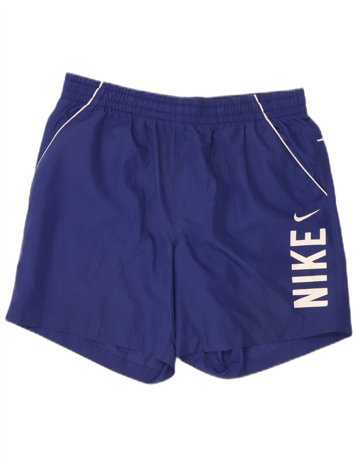 Pantaloncini sportivi Nike da uomo con grafica, grandi, in poliestere blu