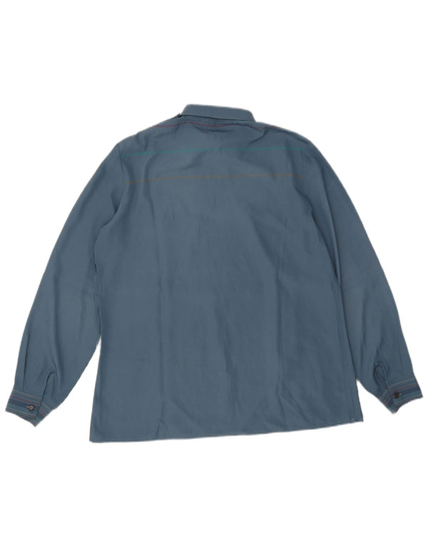 Camicia pullover vintage da donna IT 48 XL Poliestere a righe blu