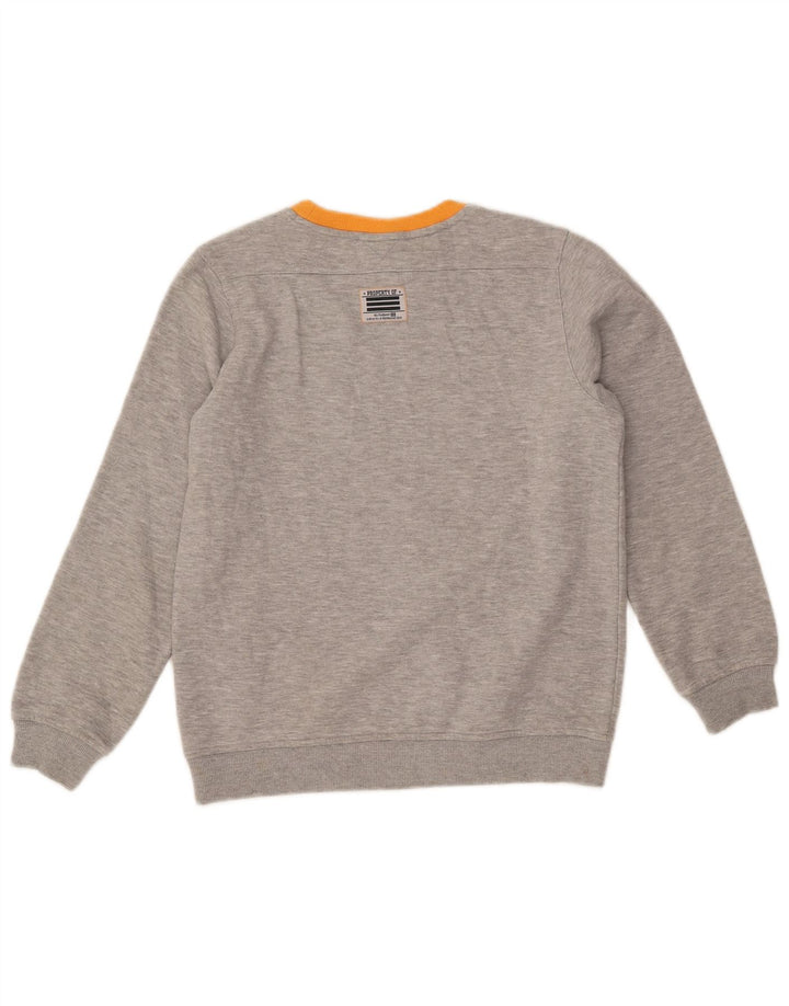 Felpa grafica per ragazze ADIDAS, maglione 11-12 anni, cotone grigio screziato