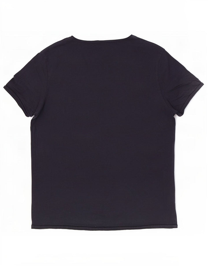 T-shirt da uomo Scotch & Soda Top grande in cotone blu navy