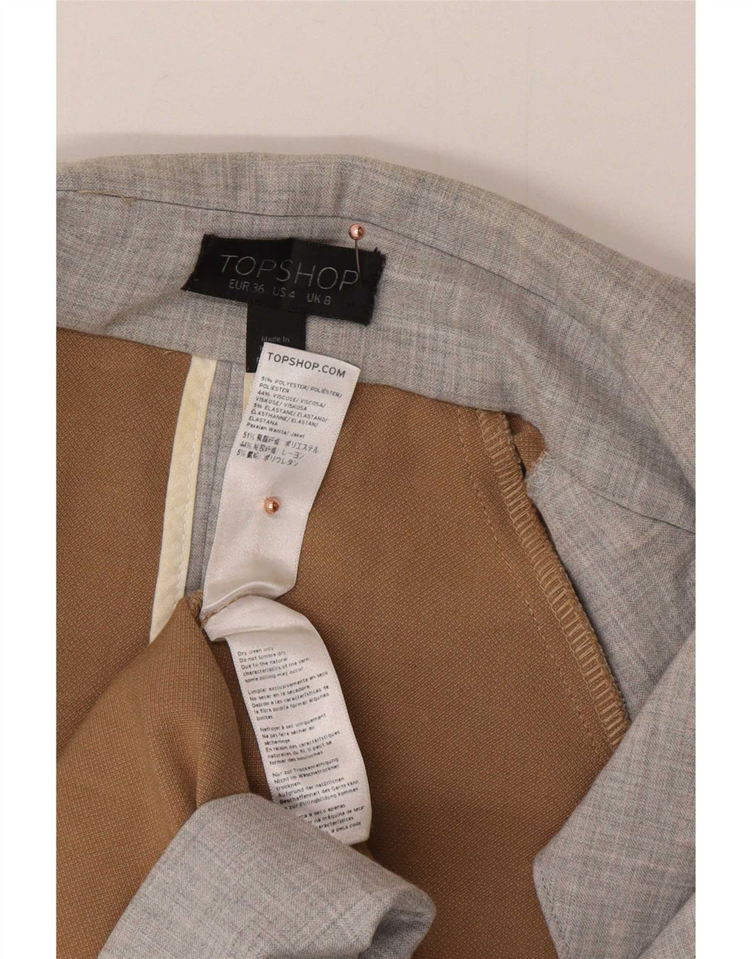Trench da donna Topshop UK 8 piccolo poliestere grigio