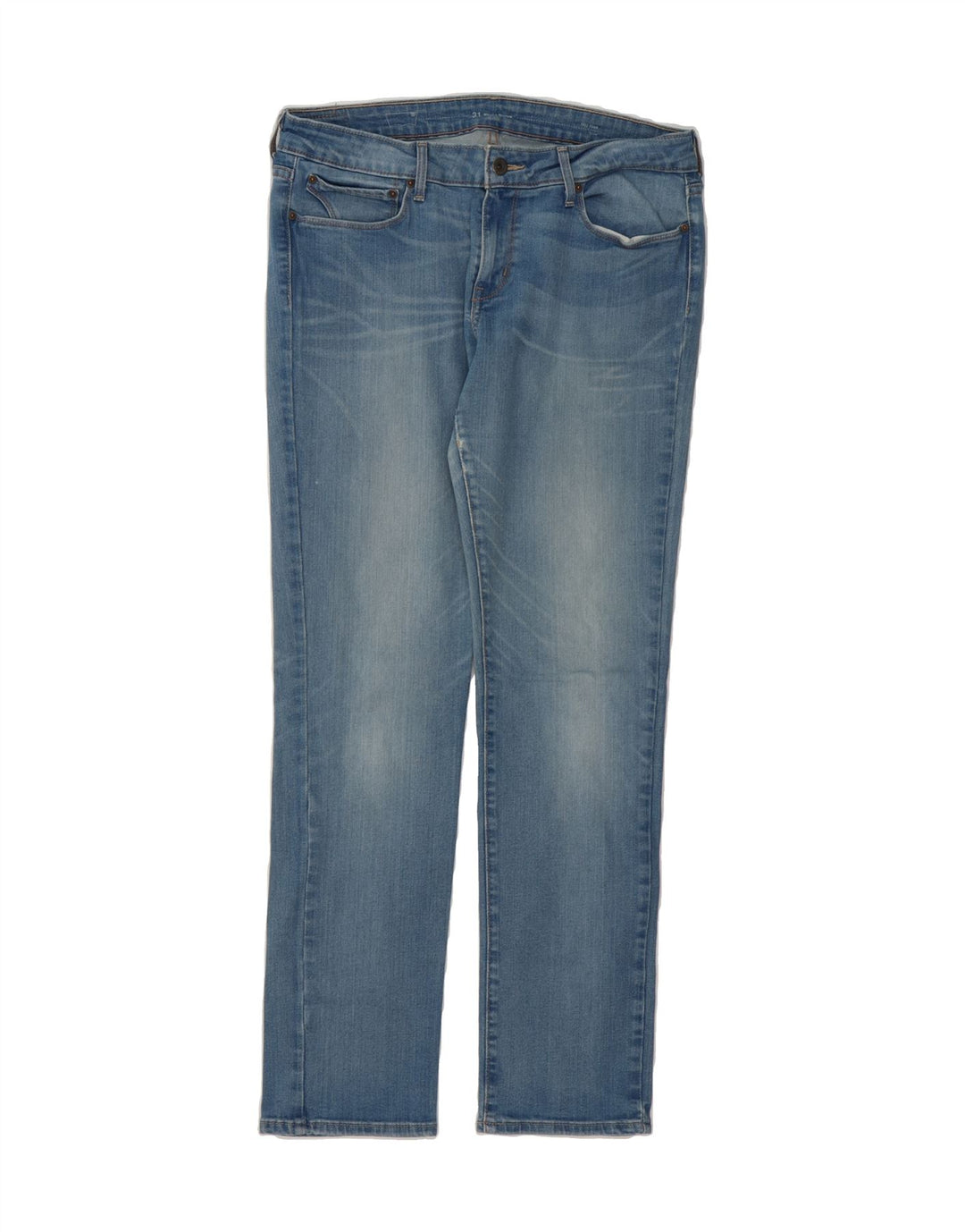 LEVI'S Womens Slight Curve Mid Rise Slim Jeans W31 L30 Blue Cotton Vintage Levi's and Second-Hand Levi's from Messina Hembry 