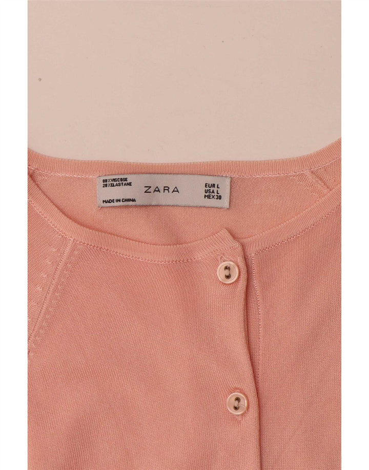 Maglione cardigan da donna Zara UK 16 grande rosa