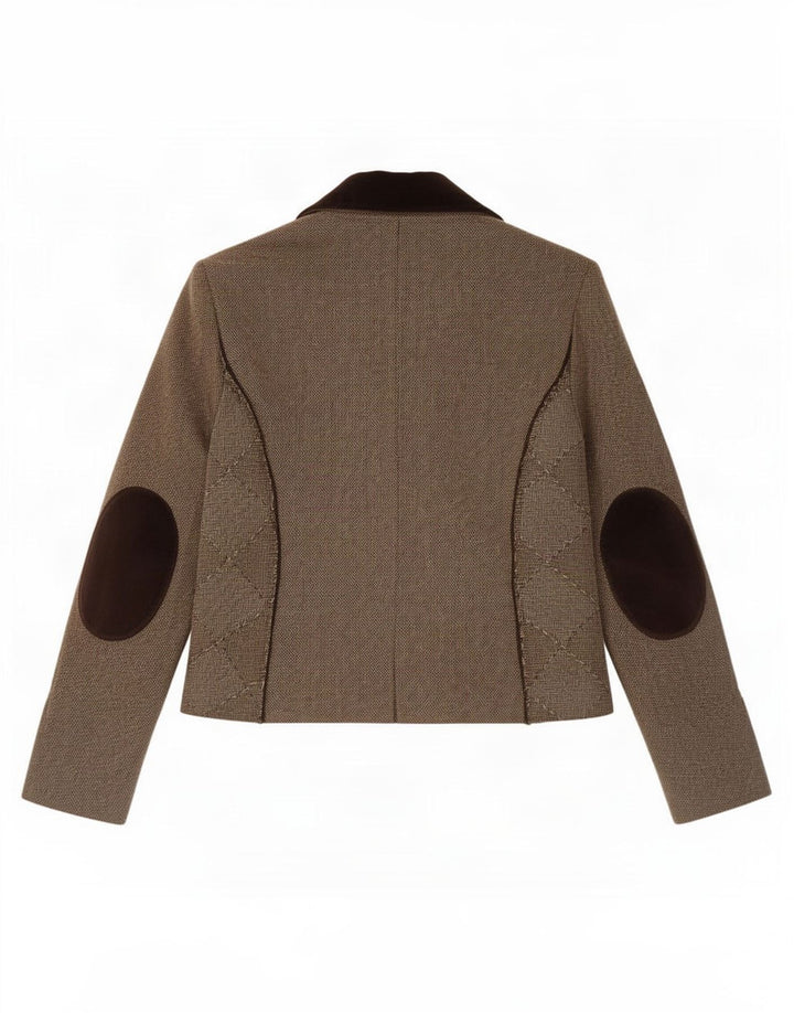 Giacca blazer aperta da donna Marella UK 14 Large Grey Colourblock in lana