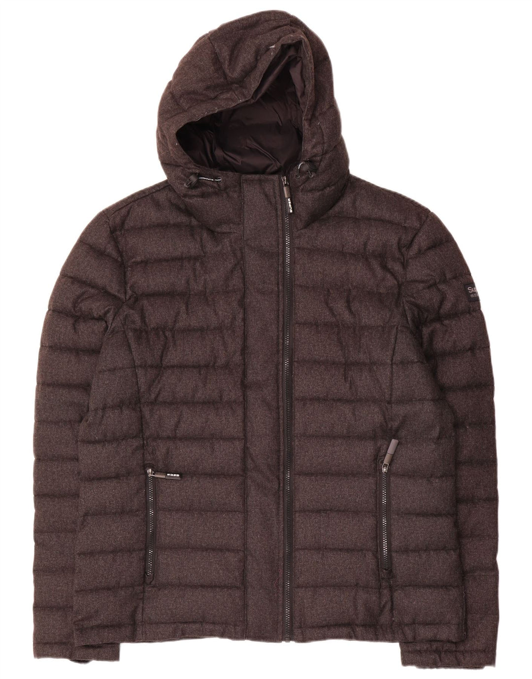 Giacca imbottita con cappuccio da uomo Superdry UK 46 3XL poliestere grigio