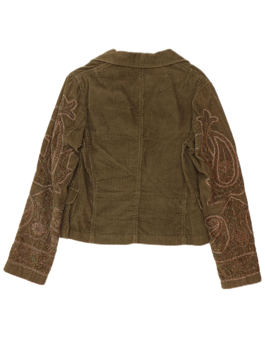 P.A.R.O.S.H. Giacca blazer da donna a 3 bottoni UK 10 Small Khaki Paisley