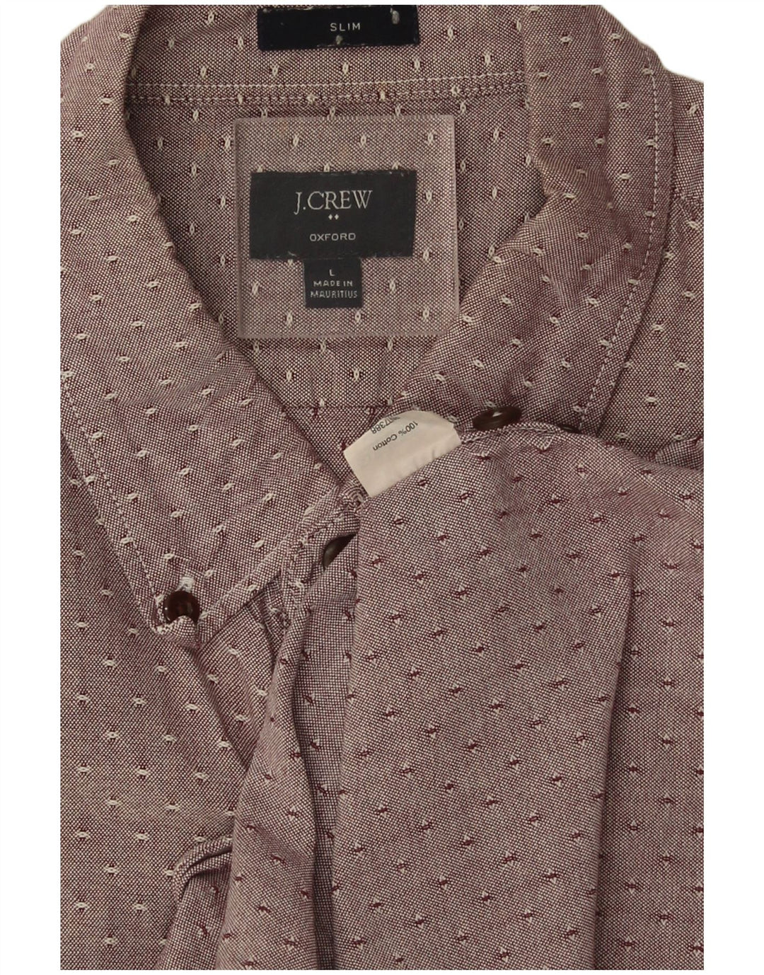 J. Crew Camicia Oxford Slim da Uomo Grande in Cotone Maculato Marrone