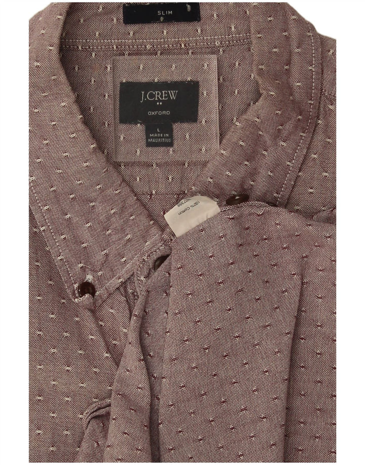 J. Crew Camicia Oxford Slim da Uomo Grande in Cotone Maculato Marrone