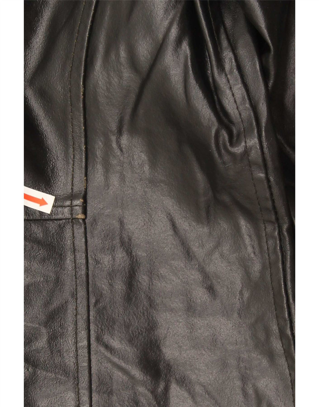 Cappotto in pelle vintage da donna UK 14 medio nero